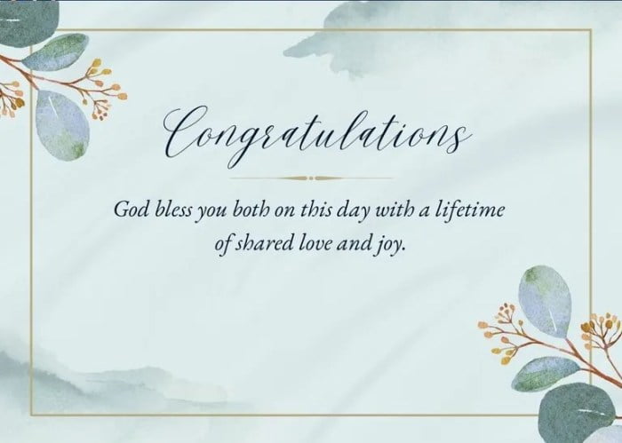 religious message for wedding card