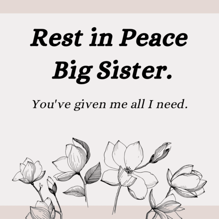 condolence message sister death terbaru