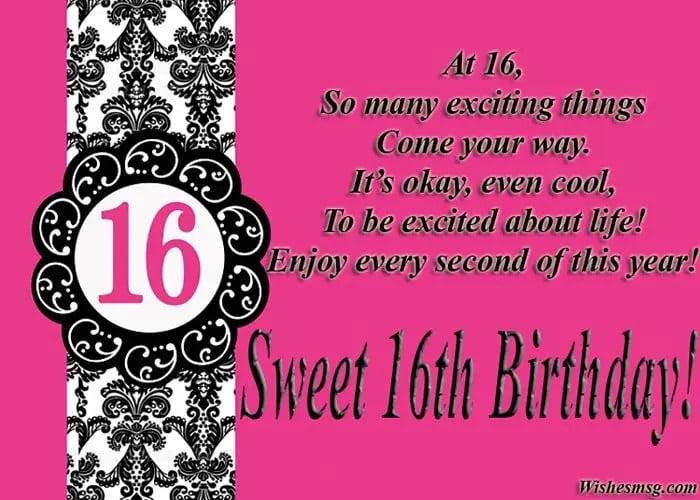 happy sweet 16th birthday messages