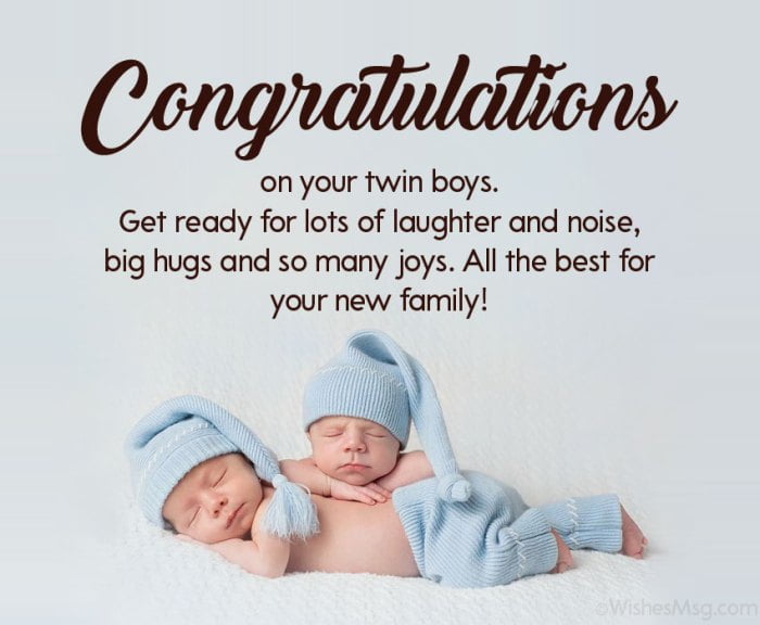 baby shower card message for twins