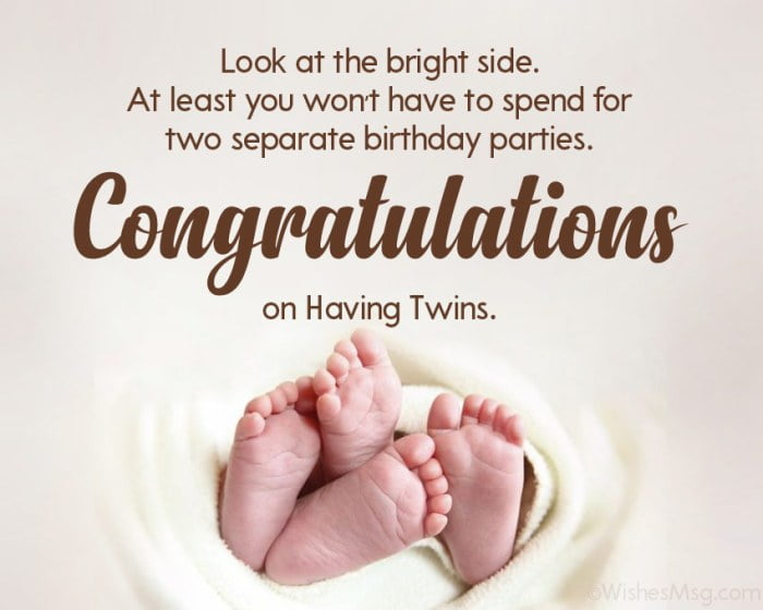 baby shower card message for twins terbaru