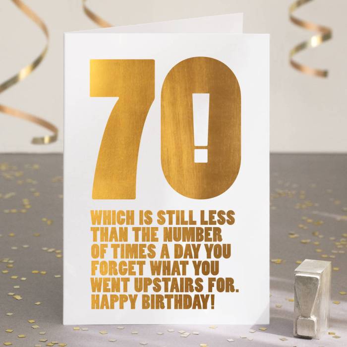 70th birthday funny cards card women men presents click