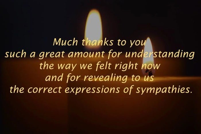 words of thanks for condolence messages