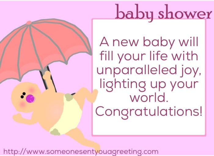 short message for baby shower card
