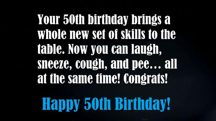 50th birthday messages funny