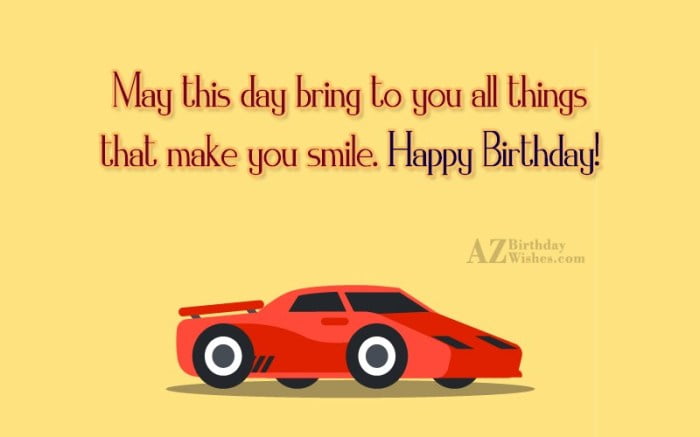 birthday messages for car lovers