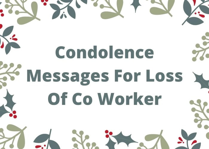 condolence message on death of colleague