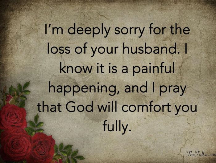 husband loss sympathy messages death his lord wife